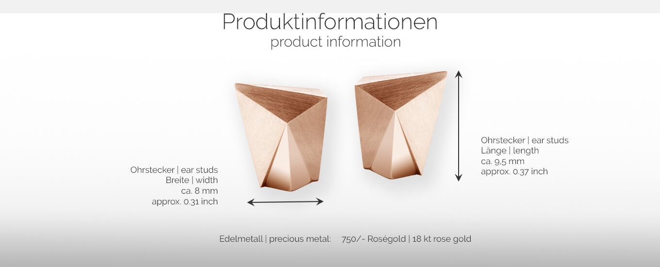 CYLLENA | Produktinformationen - Ohrringe, Ohrstecker - 750/- Rosegold | product-information - ear studs, earrings - 18 kt rose gold | SYNO-Schmuck.com