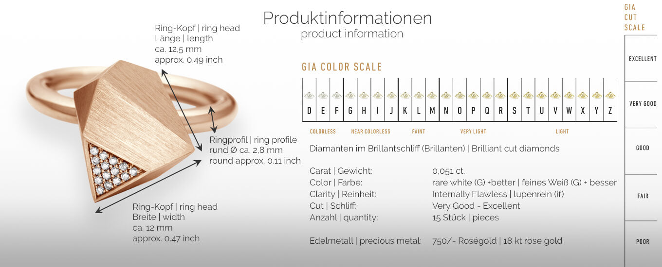 UFO | Produktinformationen - Ring - 750/- Rosegold - Diamanten/Brillanten | product-information - ring - 18 kt rose gold - diamonds | SYNO-Schmuck.com