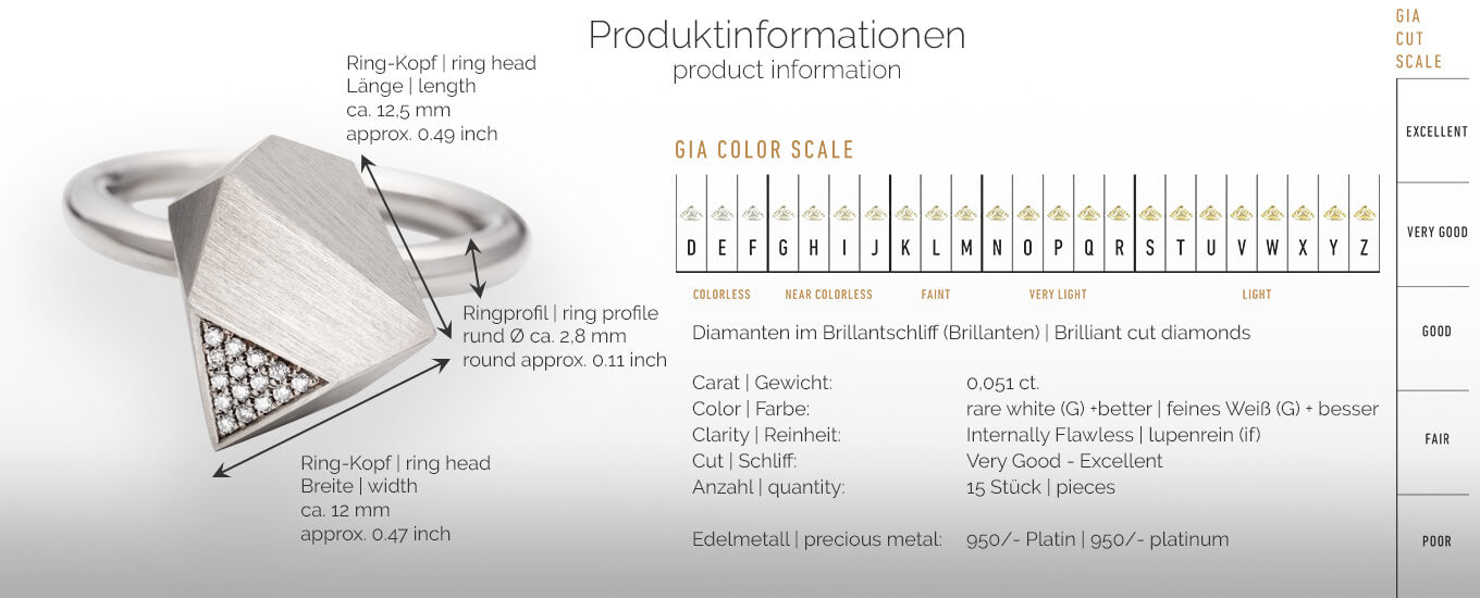 UFO | Produktinformationen - Ring - 950/- Platin - Diamanten/Brillanten | product-information - ring - 950/- platinum - diamonds | SYNO-Schmuck.com