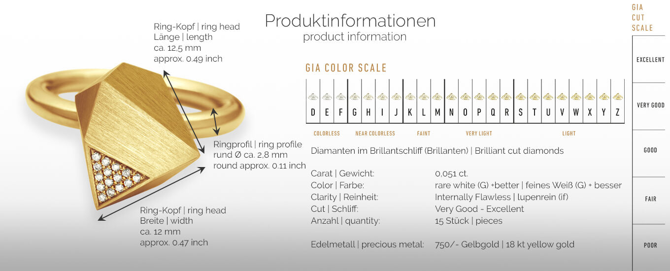 UFO | Produktinformationen - Ring - 750/- Gelbgold - Diamanten/Brillanten | product-information - ring - 18 kt yellow gold - diamonds | SYNO-Schmuck.com