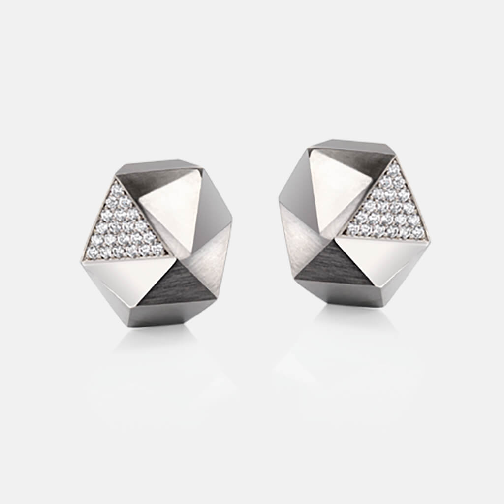 Tectone | Ohrringe, Ohrstecker - 750 Weissgold, Diamanten-Brillanten | ear-studs, earrings - 18kt white gold, diamonds | SYNO-Schmuck.com