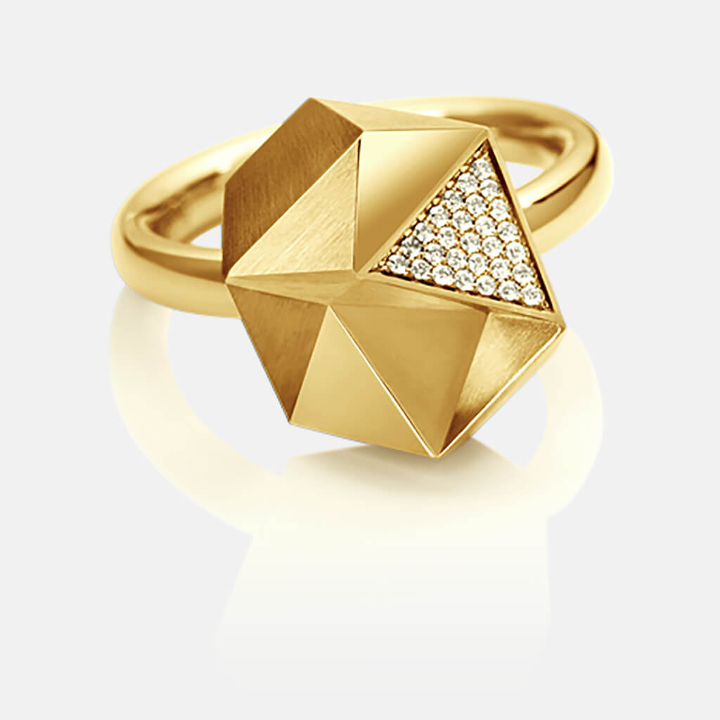 Tectone | Ring - 750 Gelbgold, Diamanten-Brillanten | ring - 18kt yellow gold, diamonds | SYNO-Schmuck.com