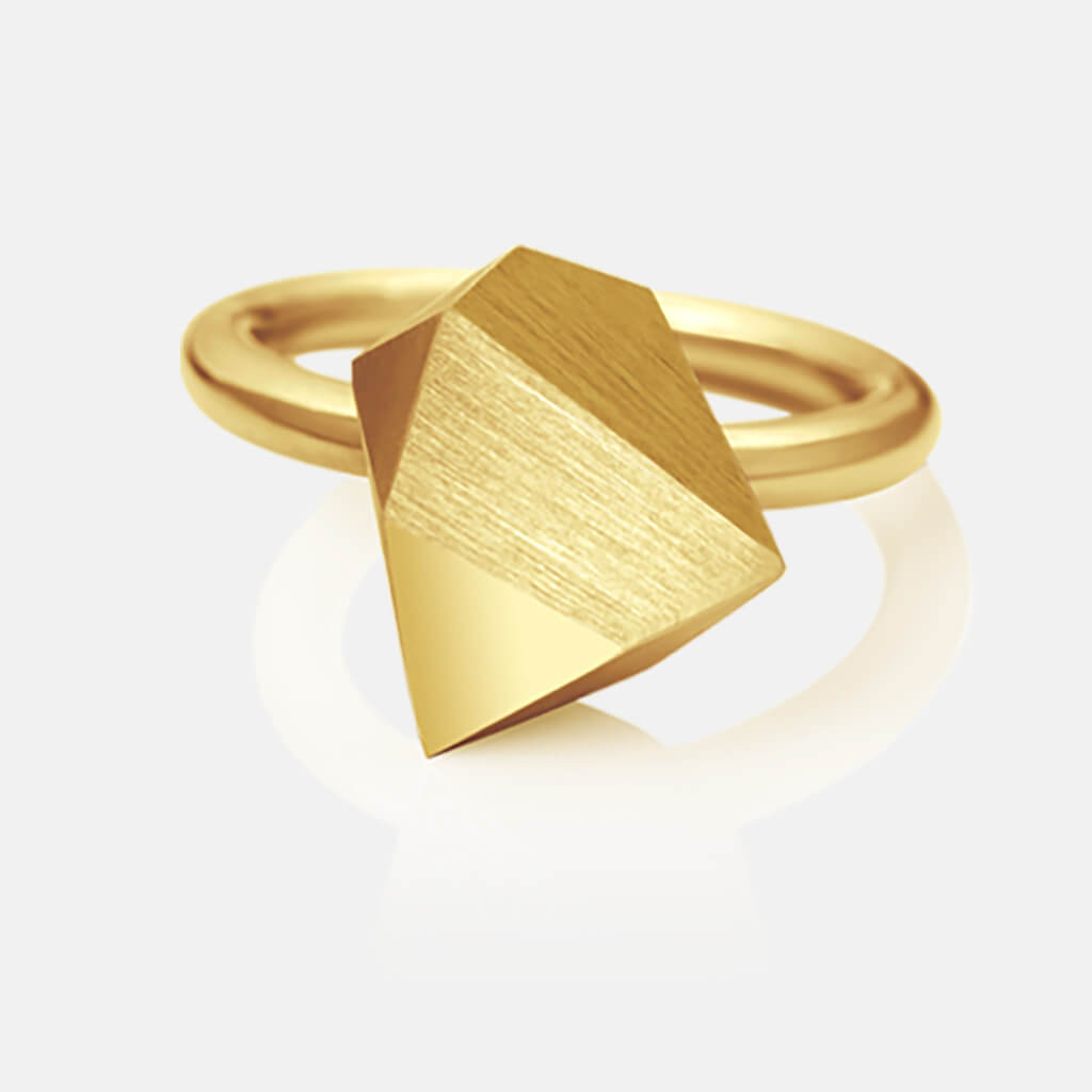 Ufo | Ring - 750 Gelbgold, Diamanten-Brillanten | ring - 18kt yellow gold, diamonds | SYNO-Schmuck.com