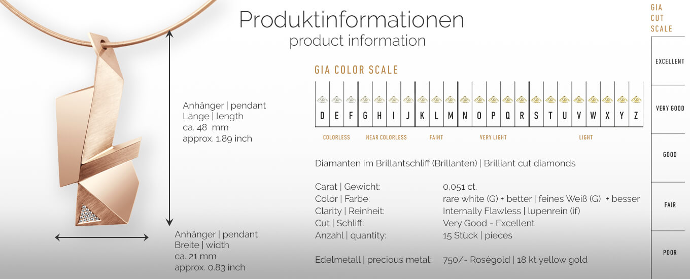 CRYPTONE | Produktinformationen - Collier, Kettenanhänger, Kette - 750/- Rosegold - Diamanten/Brillanten | product-information - pendant, necklace - 18 kt rose gold - diamonds | SYNO-Schmuck.com