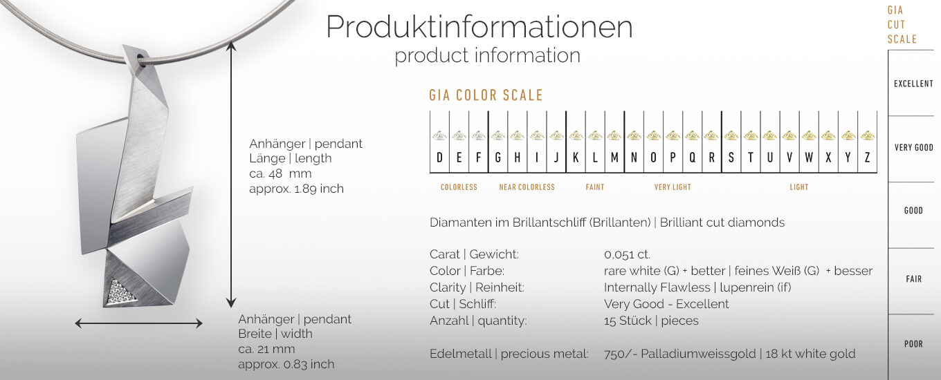 CRYPTONE | Produktinformationen - Collier, Kettenanhänger, Kette - 750/- Weissgold - Diamanten/Brillanten | product-information - pendant, necklace - 18 kt white gold - diamonds | SYNO-Schmuck.com