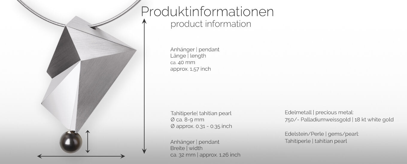 CYLLENE | Produktinformationen - Collier, Kettenanhänger, Kette - 750/- Weissgold - Tahitiperle | product-information - pendant, necklace - 18 kt white gold - tahitian pearl | SYNO-Schmuck.com