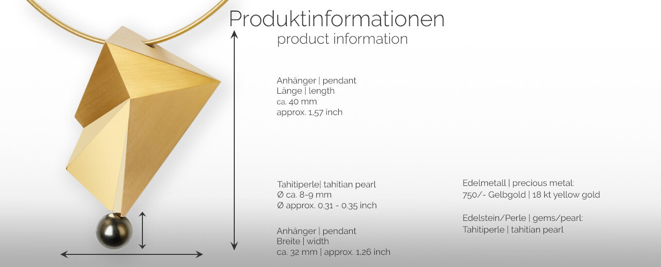 CYLLENE | Produktinformationen - Collier, Kettenanhänger, Kette - 750/- Gelbgold - Tahitiperle | product-information - pendant, necklace - 18 kt yellow gold - tahitian pearl | SYNO-Schmuck.com