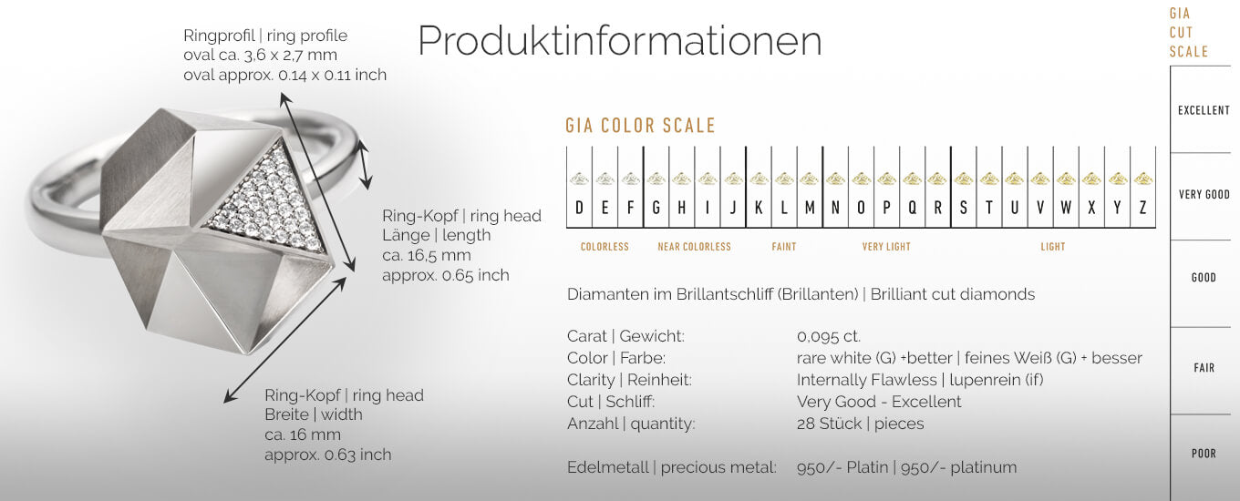 TECTONE | Produktinformationen - Ring - 950/- Platin, Diamanten/Brillanten | product-information - ring - 950/- platinum - diamonds | SYNO-Schmuck.com