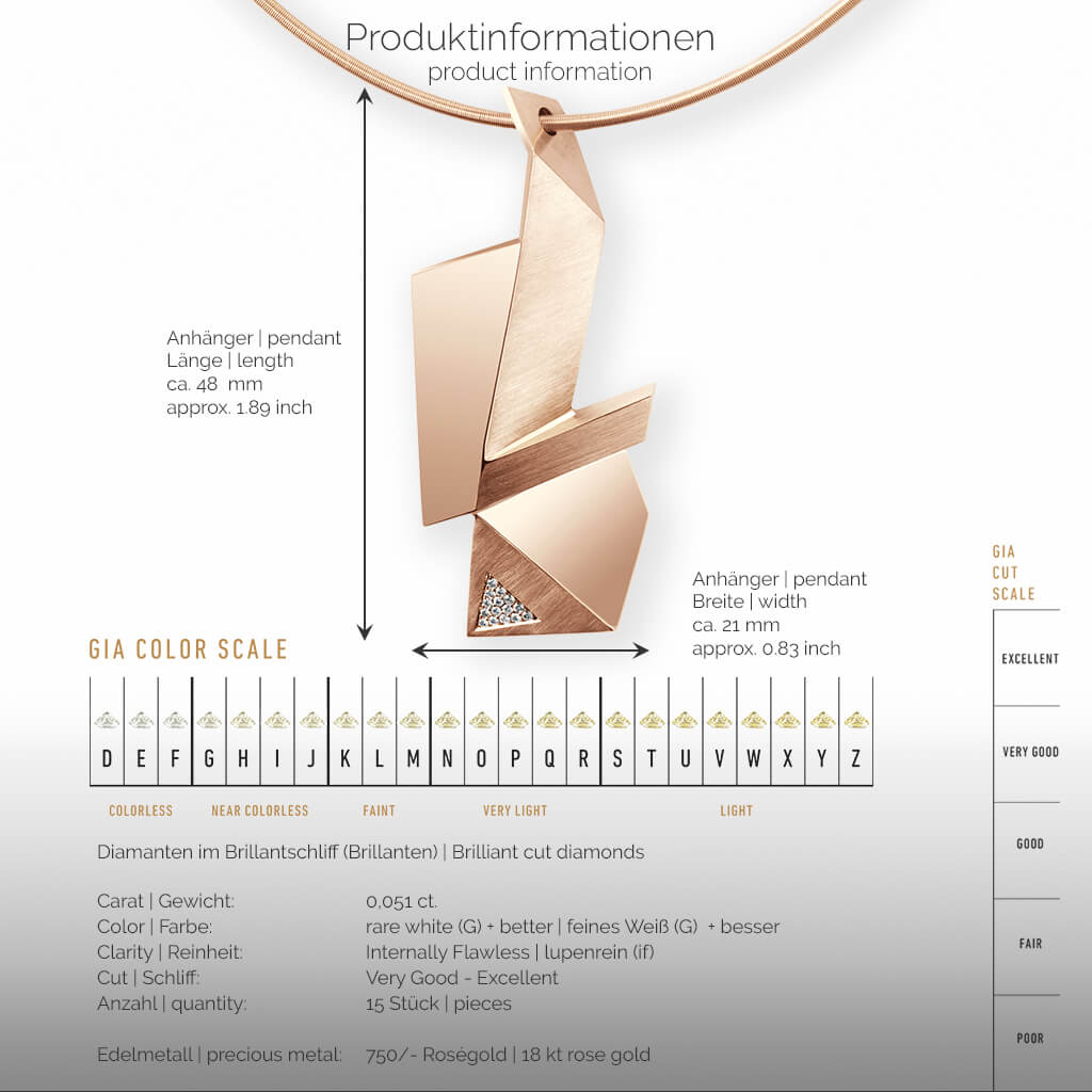 CRYPTONE | Produktinformationen-square - Collier, Kettenanhänger, Kette - 750/- Rosegold - Diamanten/Brillanten | product-information-square - pendant, necklace - 18 kt rose gold - diamonds | SYNO-Schmuck.com
