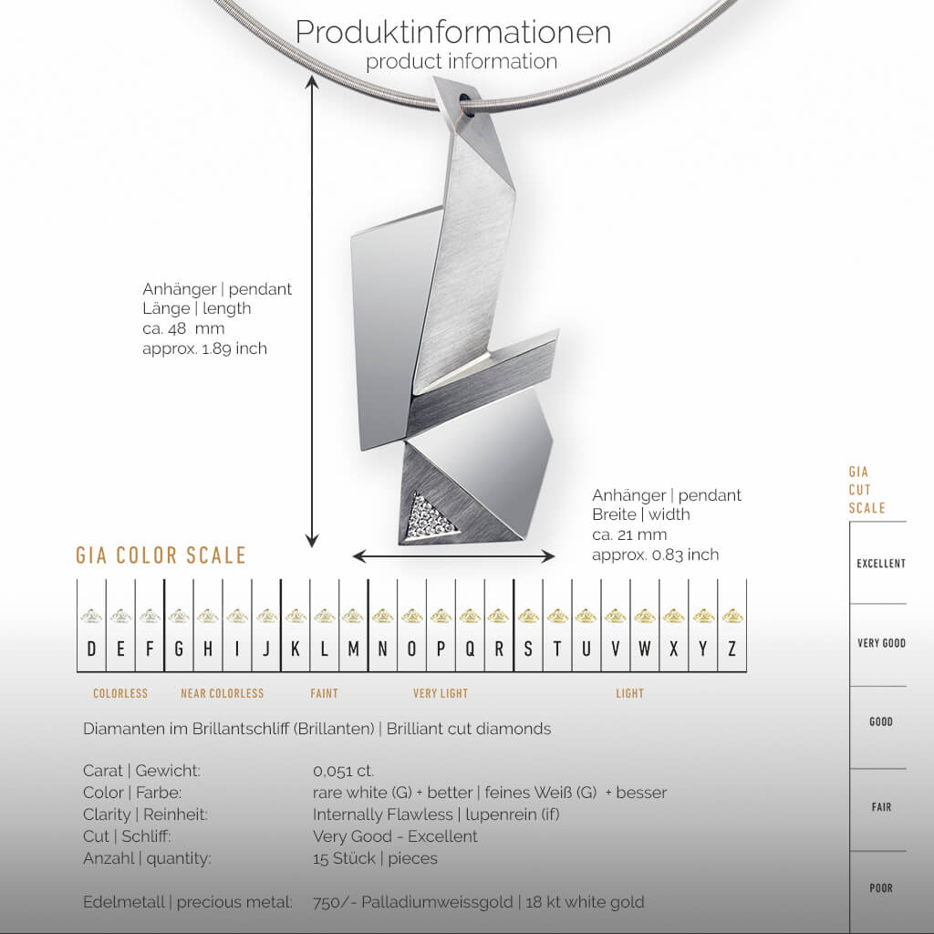 CRYPTONE | Produktinformationen-square - Collier, Kettenanhänger, Kette - 750/- Weissgold - Diamanten/Brillanten | product-information-square - pendant, necklace - 18 kt white gold - diamonds | SYNO-Schmuck.com