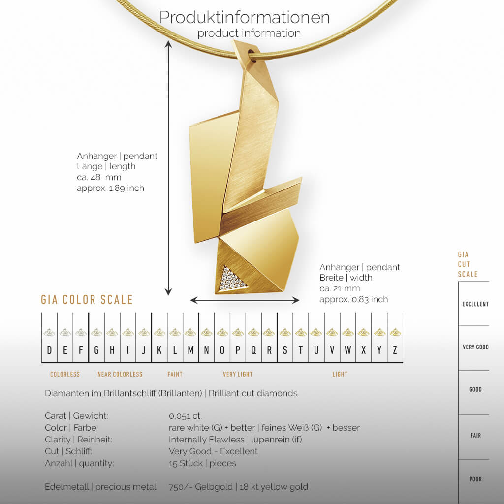 CRYPTONE | Produktinformationen-square - Collier, Kettenanhänger, Kette - 750/- Gelbgold - Diamanten/Brillanten | product-information-square - pendant, necklace - 18 kt yellow gold - diamonds | SYNO-Schmuck.com