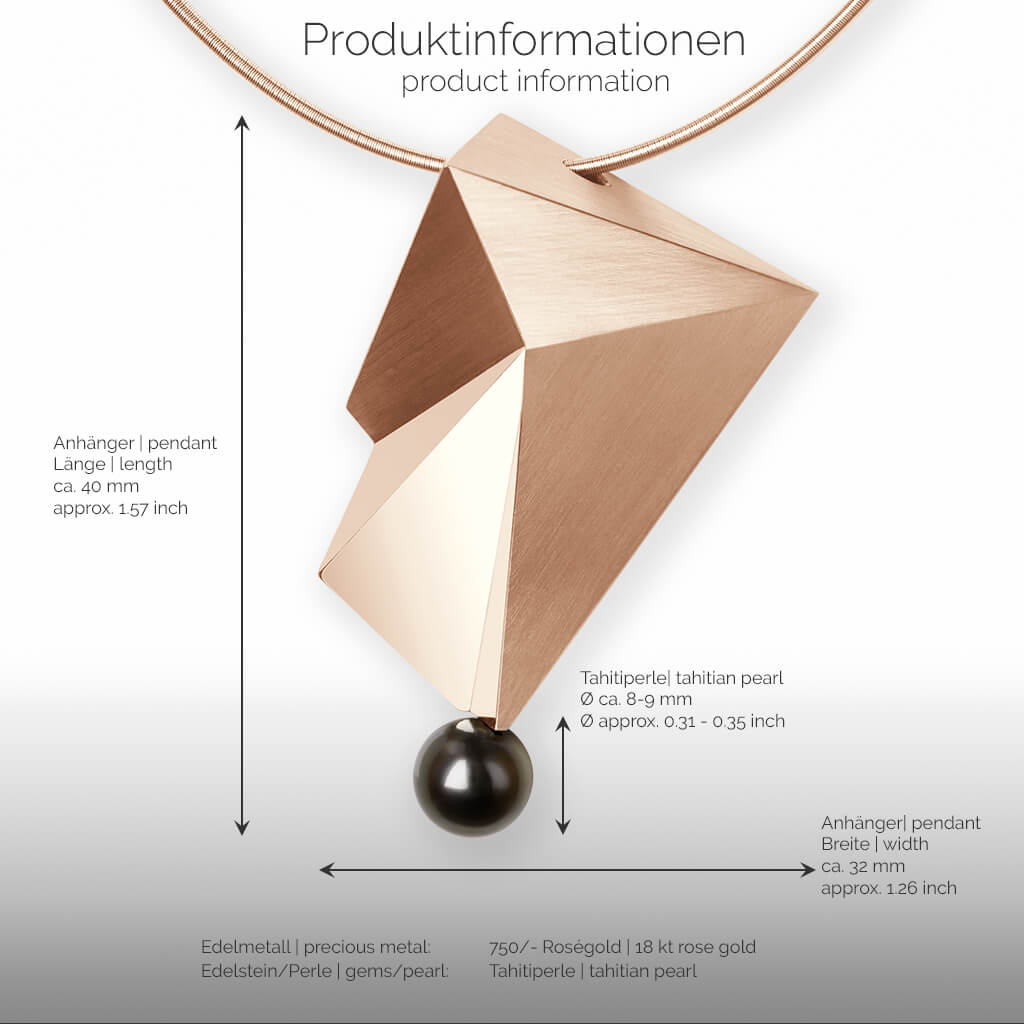 CYLLENE | Produktinformationen-square - Collier, Kettenanhänger, Kette - 750/- Rosegold-square - Tahitiperle | product-information - pendant, necklace - 18 kt rose gold - tahitian pearl | SYNO-Schmuck.com
