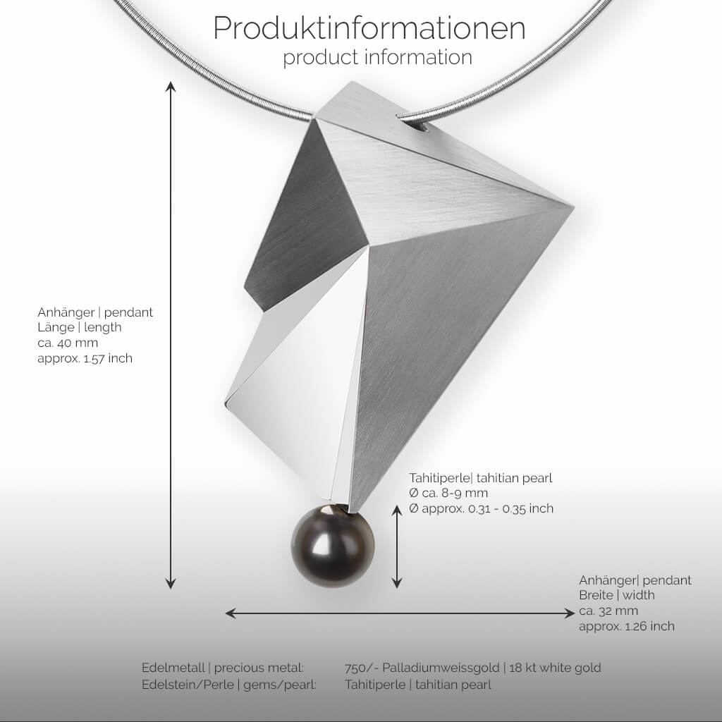 CYLLENE | Produktinformationen-square - Collier, Kettenanhänger, Kette - 750/- Weissgold - Tahitiperle | product-information-square - pendant, necklace - 18 kt white gold - tahitian pearl | SYNO-Schmuck.com