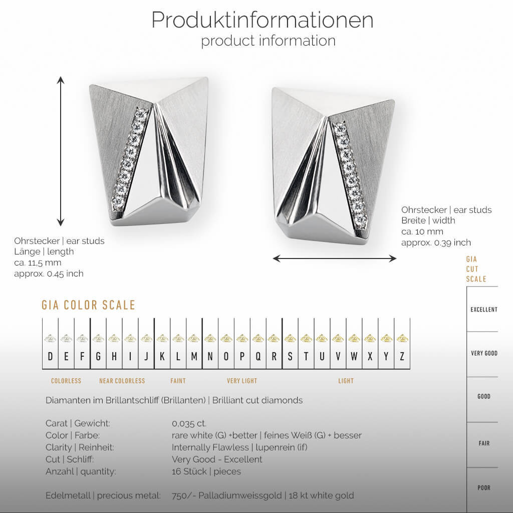 CYLLENA | Produktinformationen-square - Ohrringe, Ohrstecker - 750/- Weissgold - Diamanten/Brillanten | product-information-square - 18 kt white gold - diamonds | SYNO-Schmuck.com