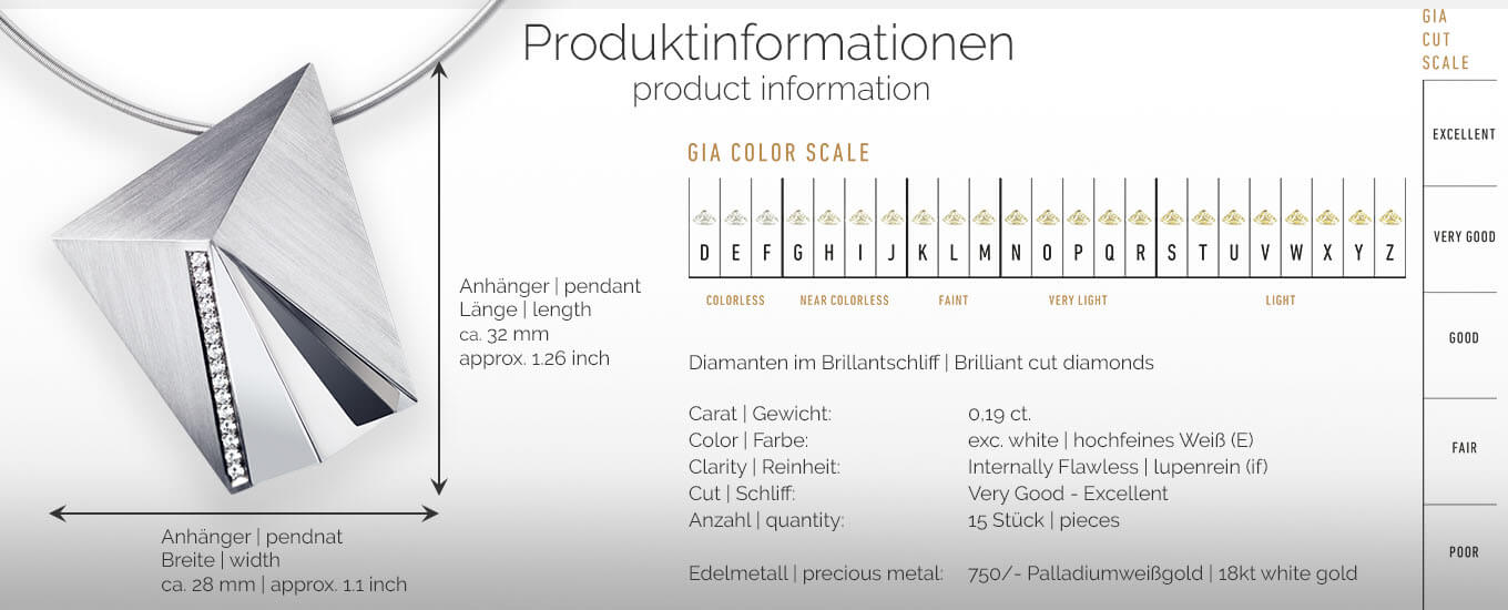 CYLLENA | Produktinformation - Collier, Kettenanhänger, Kette - 750/- Weissgold - Diamanten/Brillanten | product-information - pendant, necklace - 18 kt white gold - diamonds | SYNO-Schmuck.com