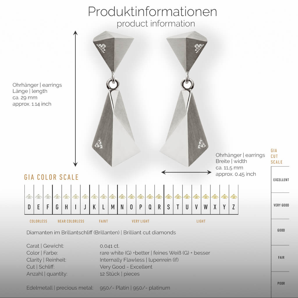 STEALTH | Produktinformationen-square - Ohrhänger, Ohrringe - 950/- Platin - 12 Diamanten/Brillanten | product-information-square - earrings - 950/- platinum - 12 diamonds | SYNO-Schmuck.com