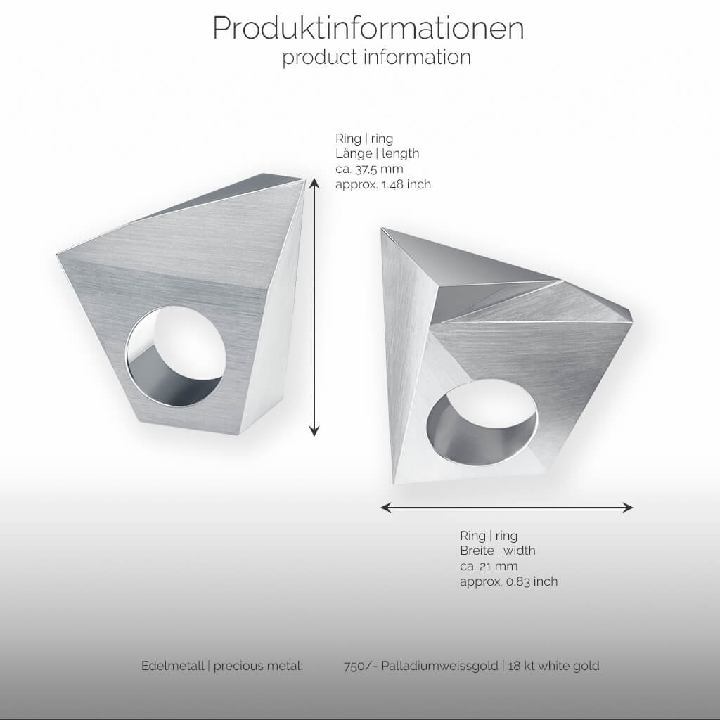 STEALTH | Produktinformationen-square - Ring - 750/- Weissgold | product-information-square - ring - 18 kt white gold | SYNO-Schmuck.com