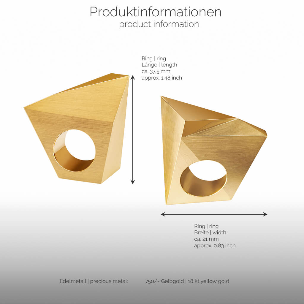 STEALTH | Produktinformationen-square - Ring - 750/- Gelbgold | product-information-square - ring - 18 kt yellow gold | SYNO-Schmuck.com