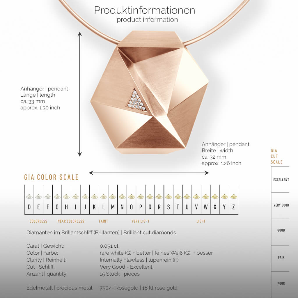 TECTONE | Produktinformationen-square - Collier, Kettenanhänger, Kette - 750/- Rosegold, Diamanten/Brillanten | product-information-square - pendant, necklace - 18 kt rose gold - diamonds | SYNO-Schmuck.com