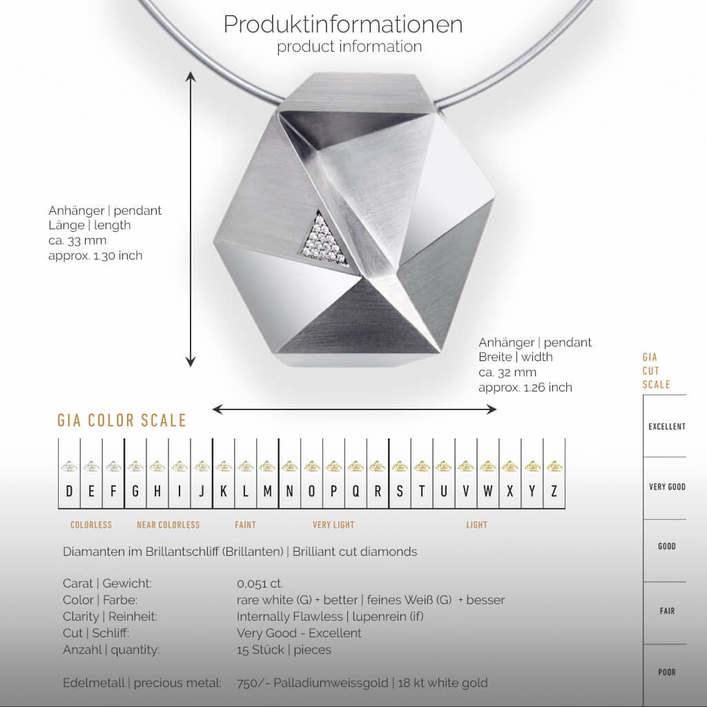 TECTONE | Produktinformation-square - Collier, Kettenanhänger, Kette - 750/- Weissgold - Diamanten/Brillanten | product-information-square - pendant, necklace - 18 kt white gold - diamonds | SYNO-Schmuck.com