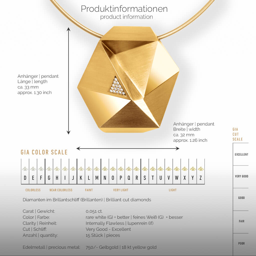 TECTONE | Produktinformationen-square - Collier, Kettenanhänger, Kette - 750/- Gelbgold - Diamanten/Brillanten | product-information-square - pendant, necklace - 18 kt yellow gold - diamonds | SYNO-Schmuck.com