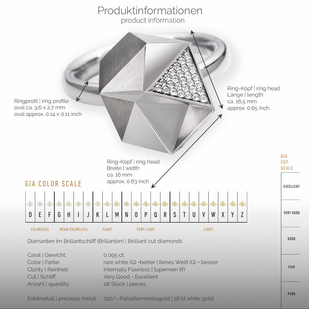 TECTONE | Produktinformationen-square - Ring - 750/- Weissgold - Diamanten/Brillanten | product information-square - ring - 18 kt white gold - diamonds | SYNO-Schmuck.com