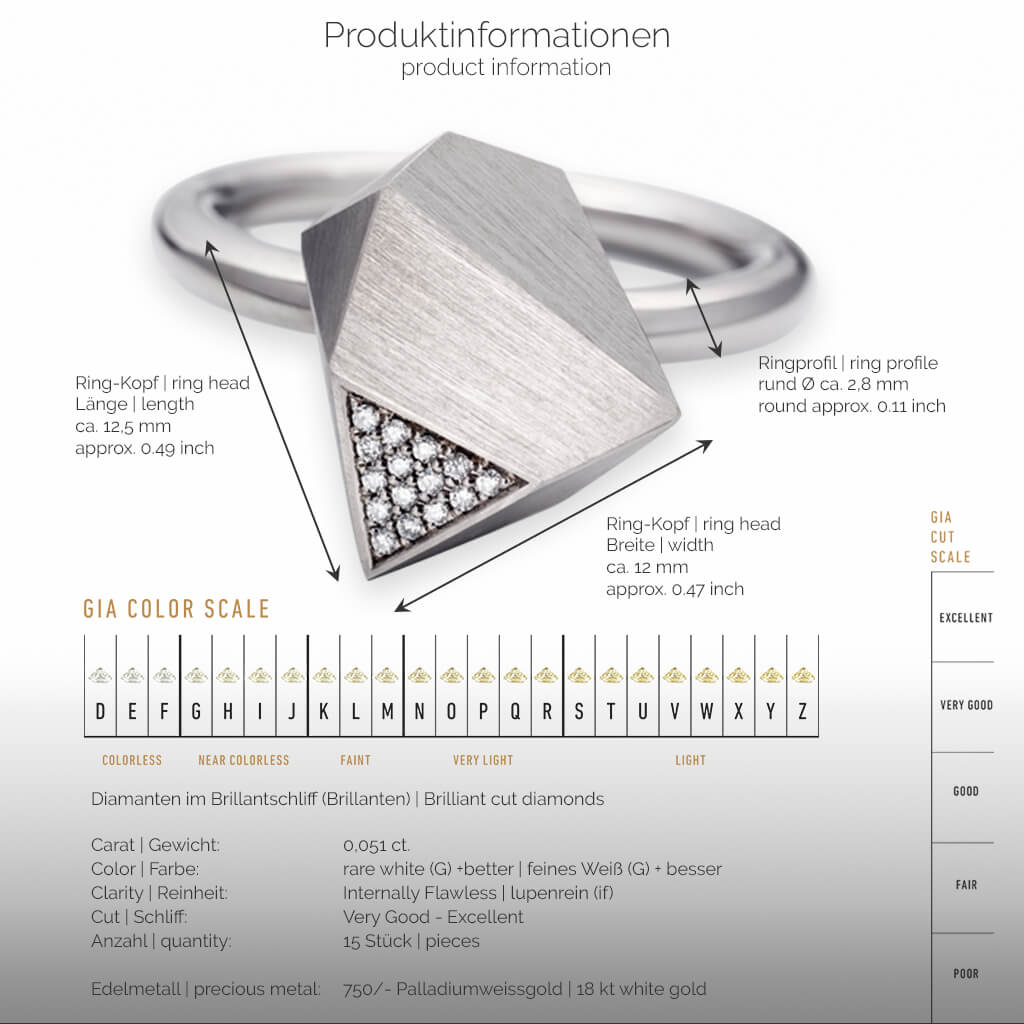 UFO | Produktinformationen-square - Ring - 750/- Weissgold - Diamanten/Brillanten | product-information-square - ring - 18 kt white gold - diamonds | SYNO-Schmuck.com
