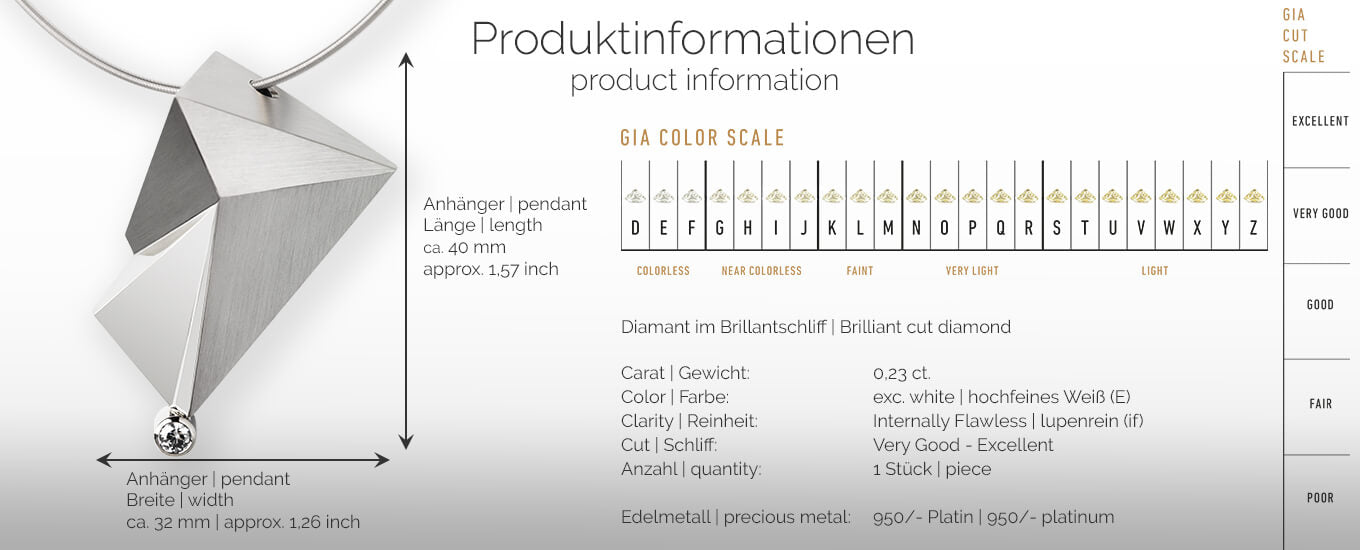 CYLLENE | Produktinformationen - Collier, Kettenanhänger, Kette - 950/- Platin - Diamant/Brillant | product-information - pendant, necklace - 950/- platinum - diamonds | SYNO-Schmuck.com