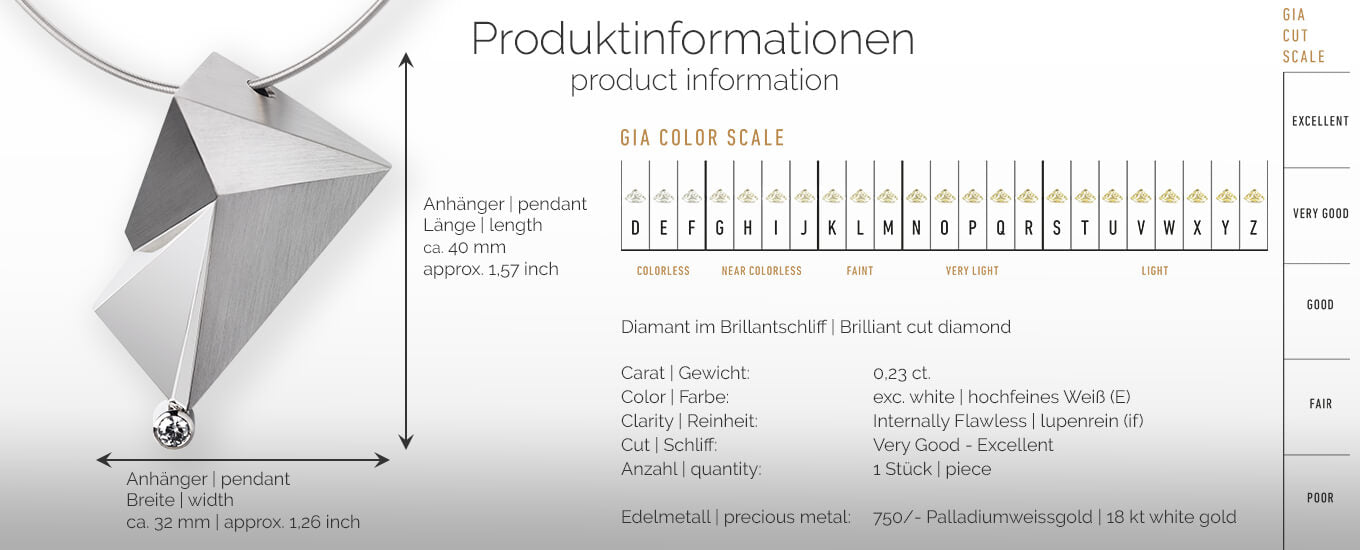 CYLLENE | Produktinformationen - Collier, Kettenanhänger, Kette - 750/- Weissgold - Diamanten/Brillanten | product-information - pendant, necklace - 18 kt white gold - diamonds | SYNO-Schmuck.com