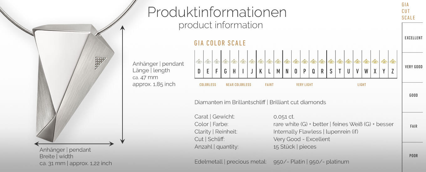 STEALTH | Produktinformationen - Collier, Kettenanhänger, Kette - 950/- Platin - Diamanten/Brillanten | product-information - pendant, necklace - 950/- platinum - diamonds | SYNO-Schmuck.com