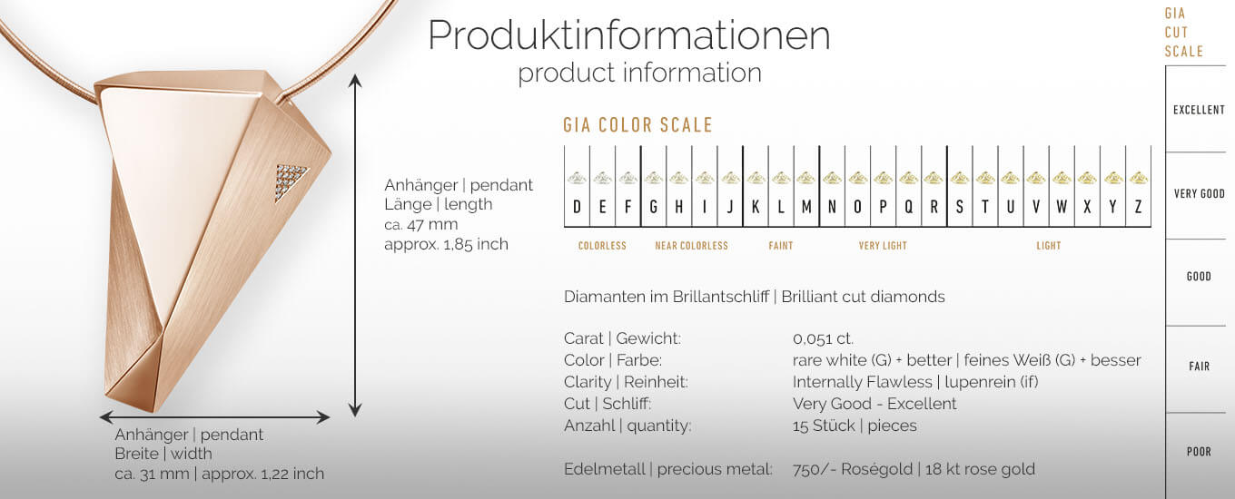 STEALTH | Produktinformationen - Collier, Kettenanhänger, Kette - 750/- Rosegold - Diamanten/Brillanten | product-information - pendant, necklace - 18 tk rose gold - diamonds | SYNO-Schmuck.com