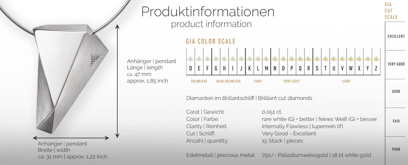 STEALTH | Produktinformationen - Collier, Kettenanhänger, Kette - 750/- Weissgold - Diamanten/Brillanten | product-informationen - pendant, necklace - 18 kt white gold - diamonds | SYNO-Schmuck.com