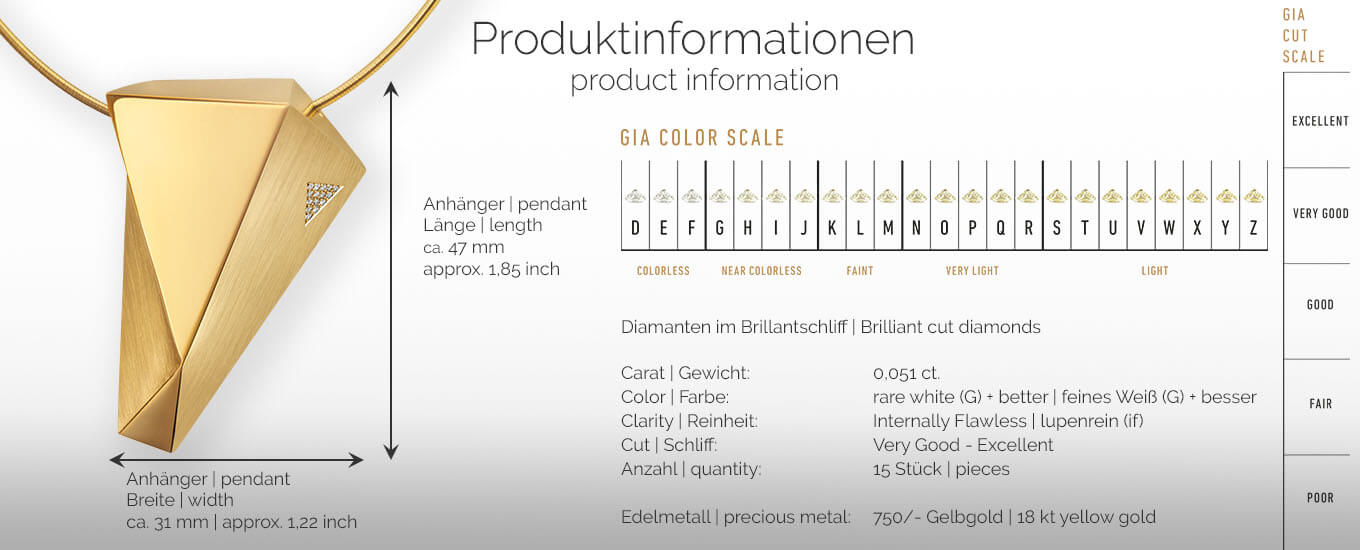 STEALTH | Produktinformationen - Collier, Kettenanhänger, Kette - 750/- Gelbgold - Diamanten/Brillanten | product-information - pendant, necklace - 18 kt yellow gold - diamonds | SYNO-Schmuck.com