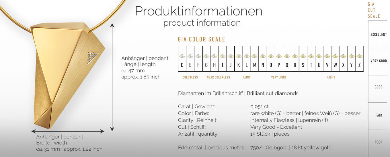 STEALTH | Produktinformationen - Collier, Kettenanhänger, Kette - 750/- Gelbgold - Diamanten/Brillanten | product-information - pendant, necklace - 18 kt yellow gold - diamonds | SYNO-Schmuck.com