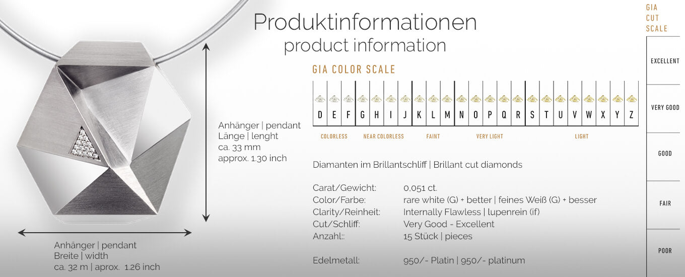 TECTONE | Produktinformationen - Collier, Kettenanhänger, Kette - 950/- Platin - Diamanten/Brillanten | product-informations - pendant, necklace - 950/- platinum - diamonds | SYNO-Schmuck.com