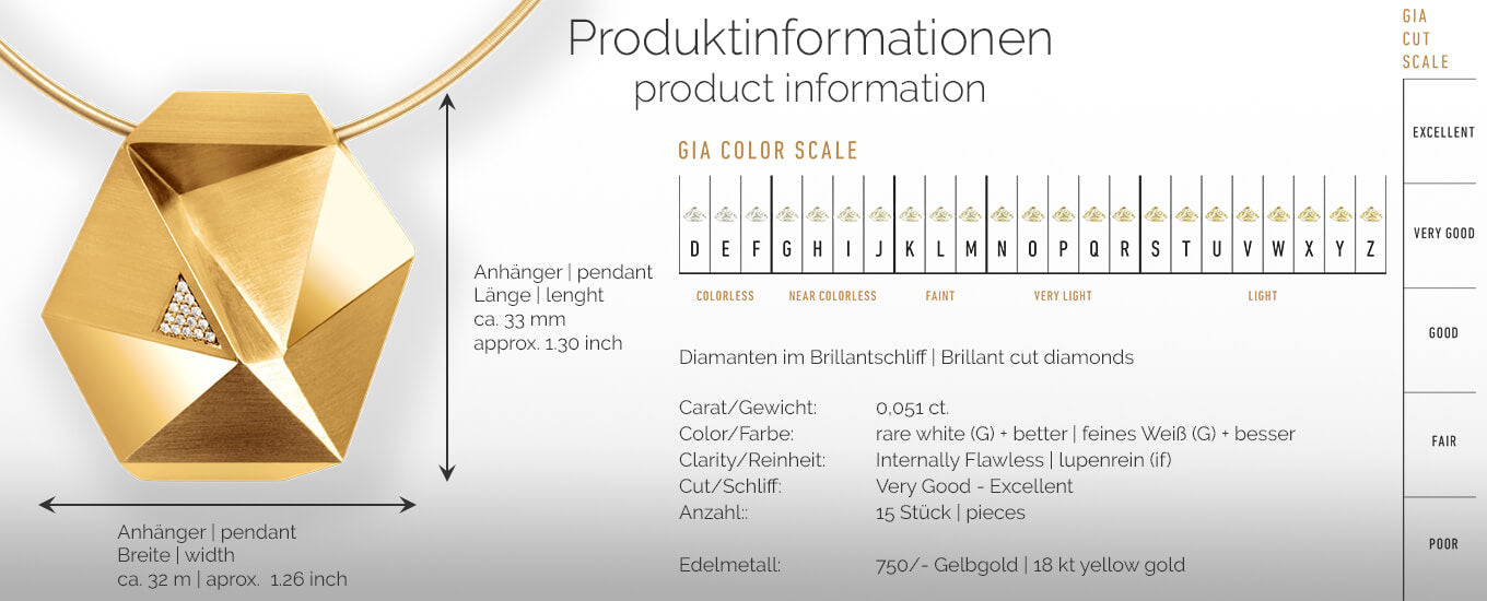 TECTONE | Produktinformationen - Collier, Kettenanhänger, Kette - 750/- Gelbgold - Diamanten/Brillanten | product-information - pendant, necklace - 18 kt yellow gold - diamonds | SYNO-Schmuck.com