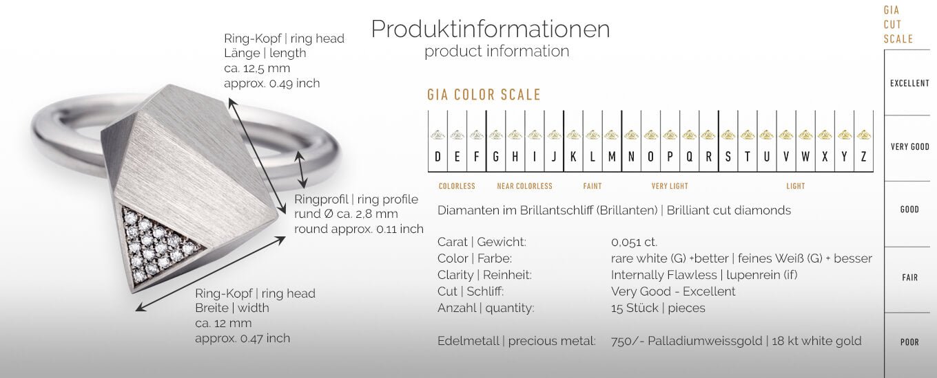 UFO | Produktinformationen - Ring - 750/- Weissgold - Diamanten/Brillanten | product-information - ring - 18 kt white gold - diamonds | SYNO-Schmuck.com