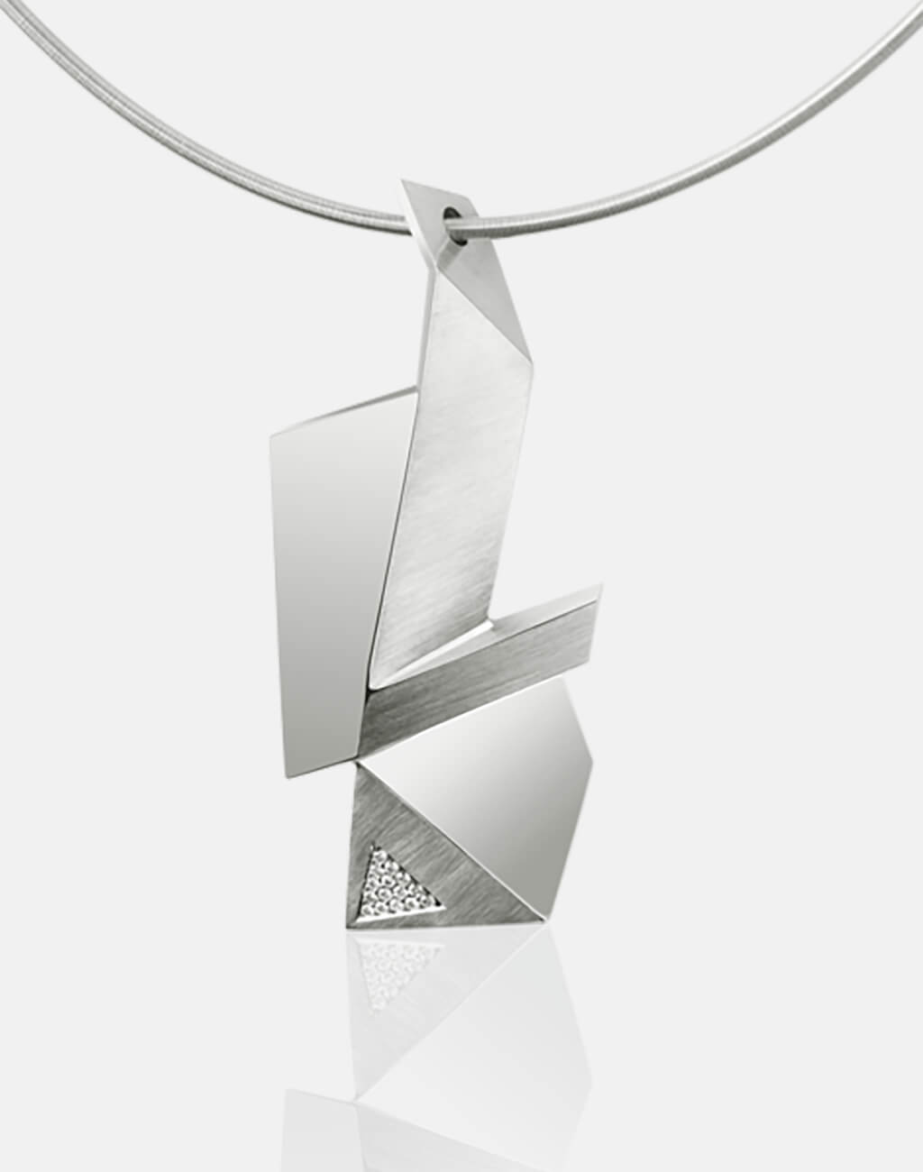 Cryptone | Collier, Kette, Kettenanhänger - 950/- Platin, Diamanten-Brillanten | necklace, pendant - 950 platinum, diamonds | SYNO-Schmuck.com