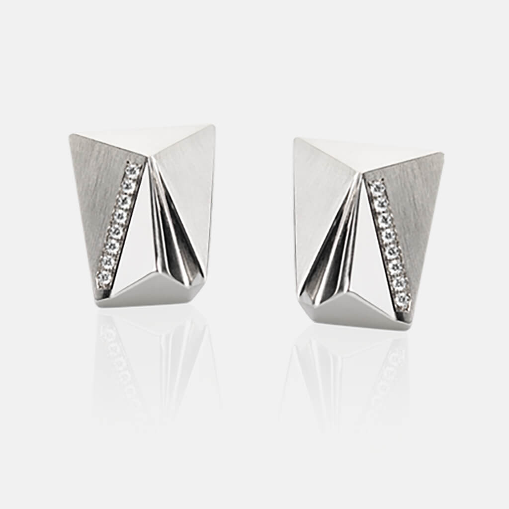 Pyramid Stud Earring Silver