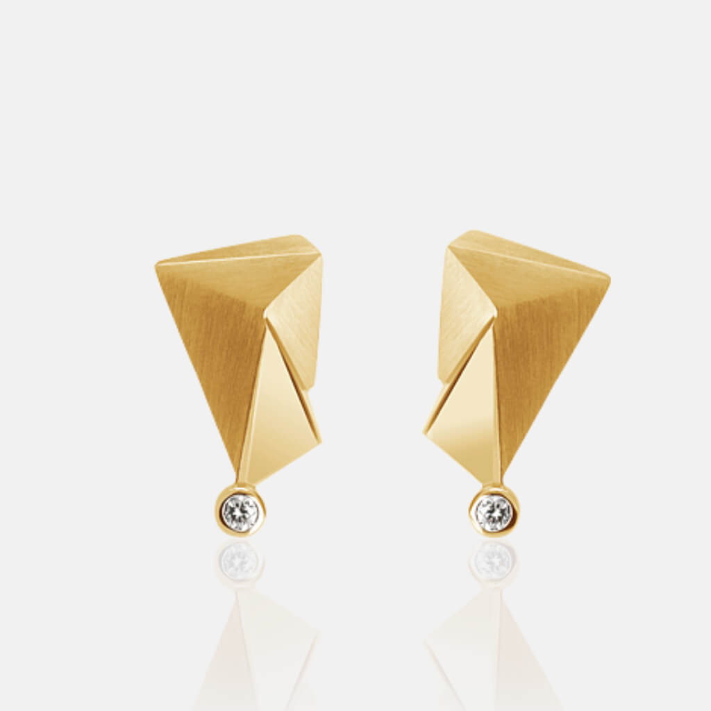 Cyllene | Ohrringe, Ohrstecker - 750 Gelbgold, Diamanten-Brillanten | ear-studs, earrings 18kt yellow-gold, diamonds | SYNO-Schmuck.com
