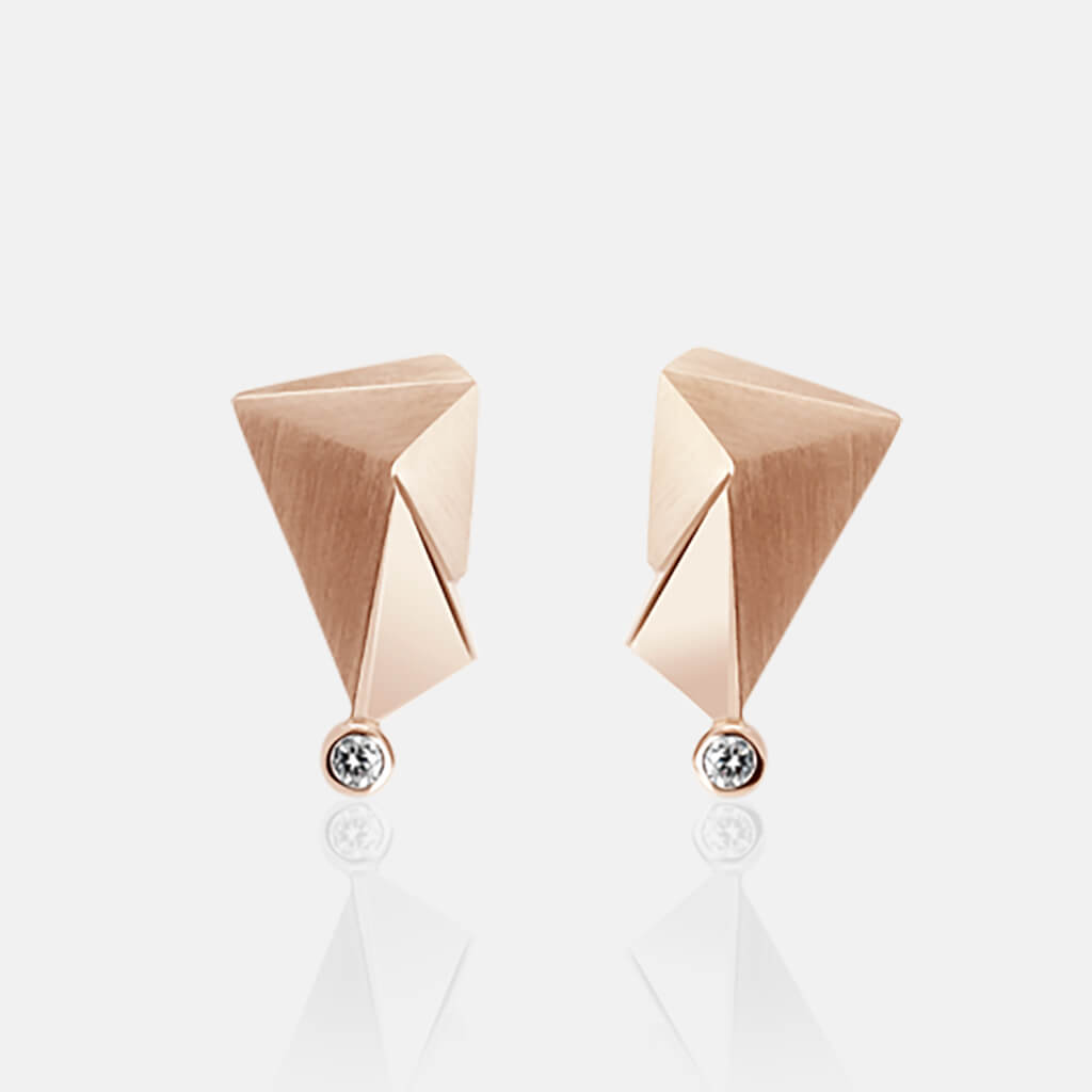 Cyllene | Ohrringe, Ohrstecker - 750 Roségold, Diamanten-Brillanten | ear studs, earrings, 18kt rose gold, diamonds | SYNO-Schmuck.com