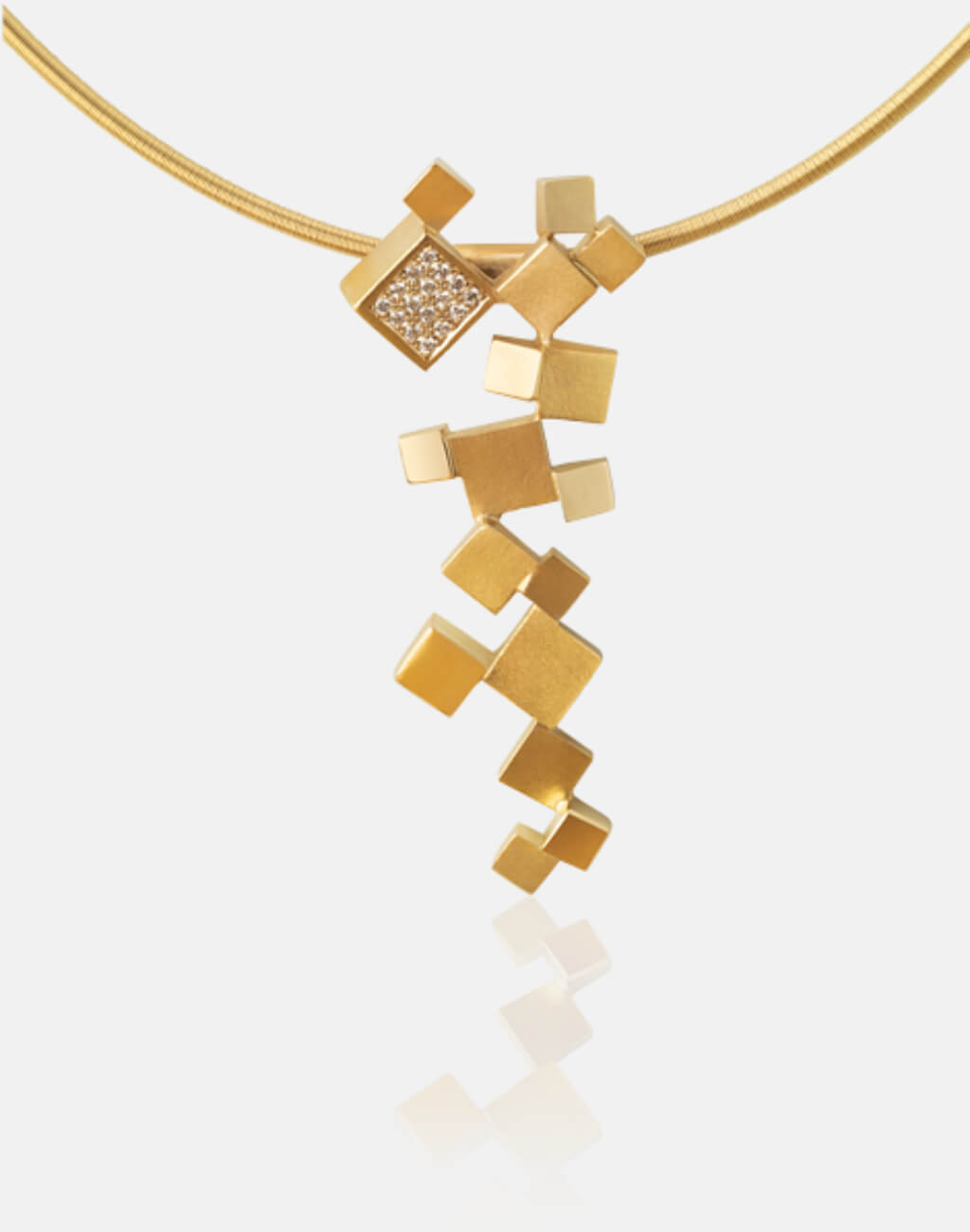 Quadroci | Collier, Kette, Kettenanhänger - 750/- Gelbgold, Diamanten-Brillanten | necklace, pendant - 18kt yellow gold, diamonds | SYNO-Schmuck.com