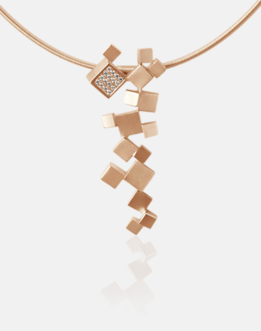Quadroci | Collier, Kette, Kettenanhänger - 750/- Roségold, Diamanten-Brillanten | necklace, pendant - 18kt rose gold, diamonds | SYNO-Schmuck.com