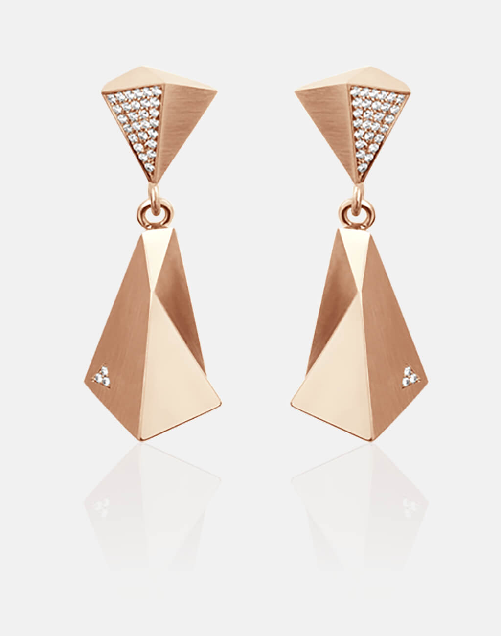 Stealth | Ohrringe, Ohrhänger - 750 Roségold, 60 Diamanten-Brillanten | earrings - 18kt rose gold, 60 diamonds | SYNO-Schmuck.com