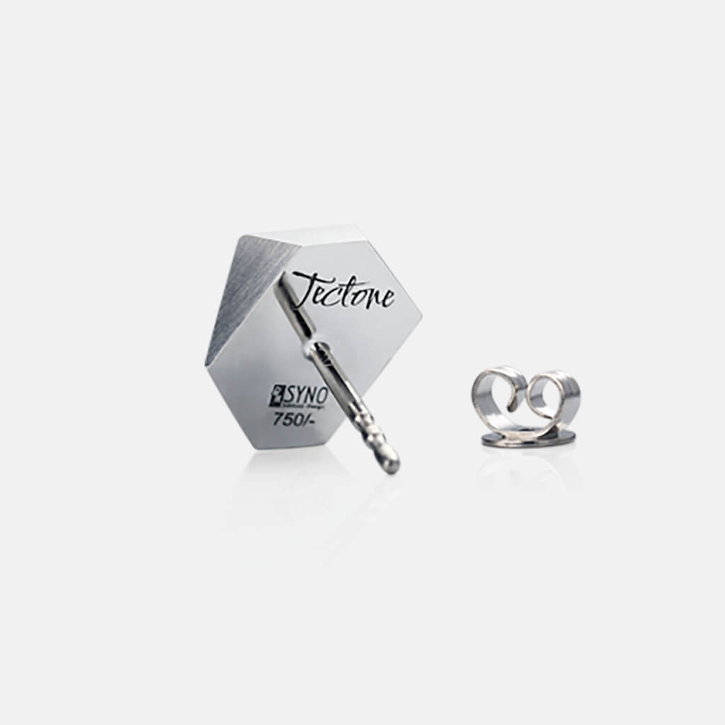 Tectone | Ohrringe, Ohrstecker, Gravur - 750 Weissgold | ear-studs, earrings, engraving - 18kt white gold | SYNO-Schmuck.com