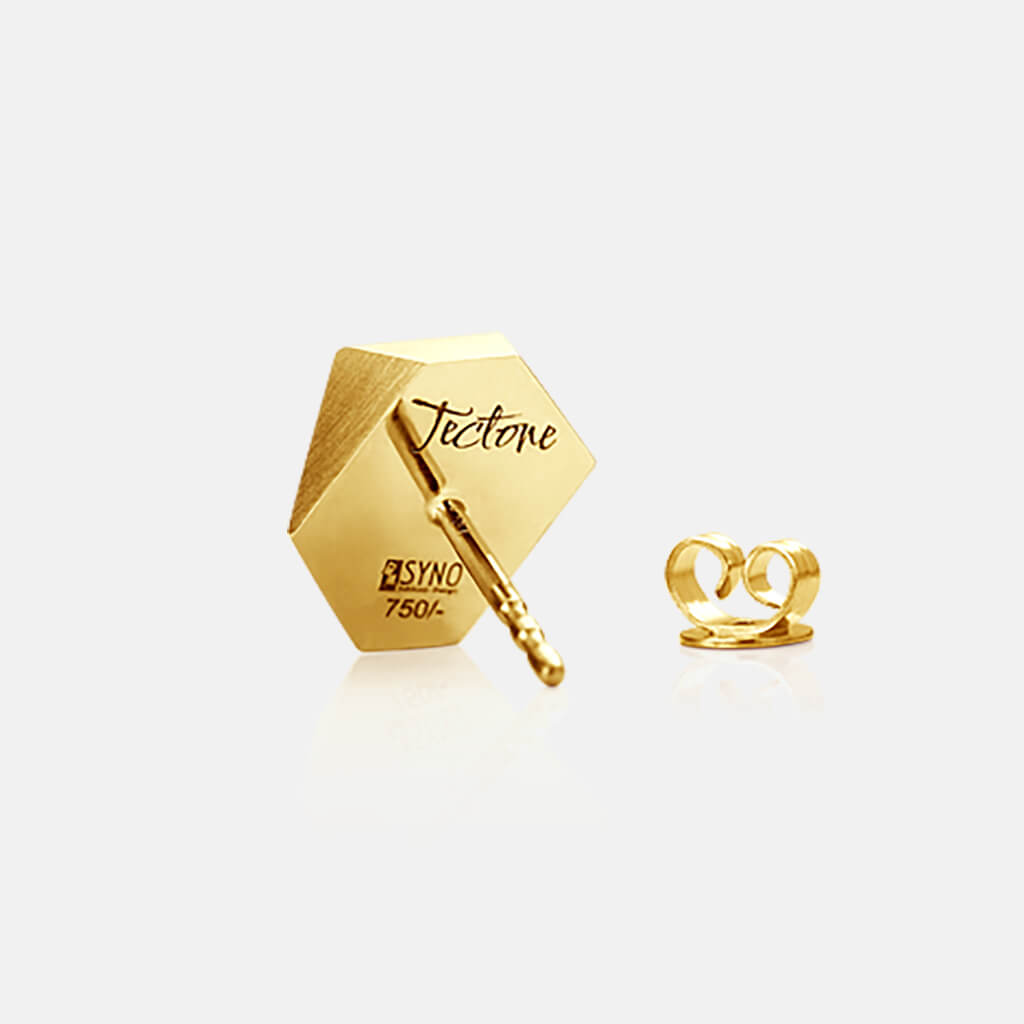 Tectone | Ohrringe, Ohrstecker, Gravur - 750 Gelbgold | ear-studs, earrings, engraving - 18kt yellow gold | SYNO-Schmuck.com