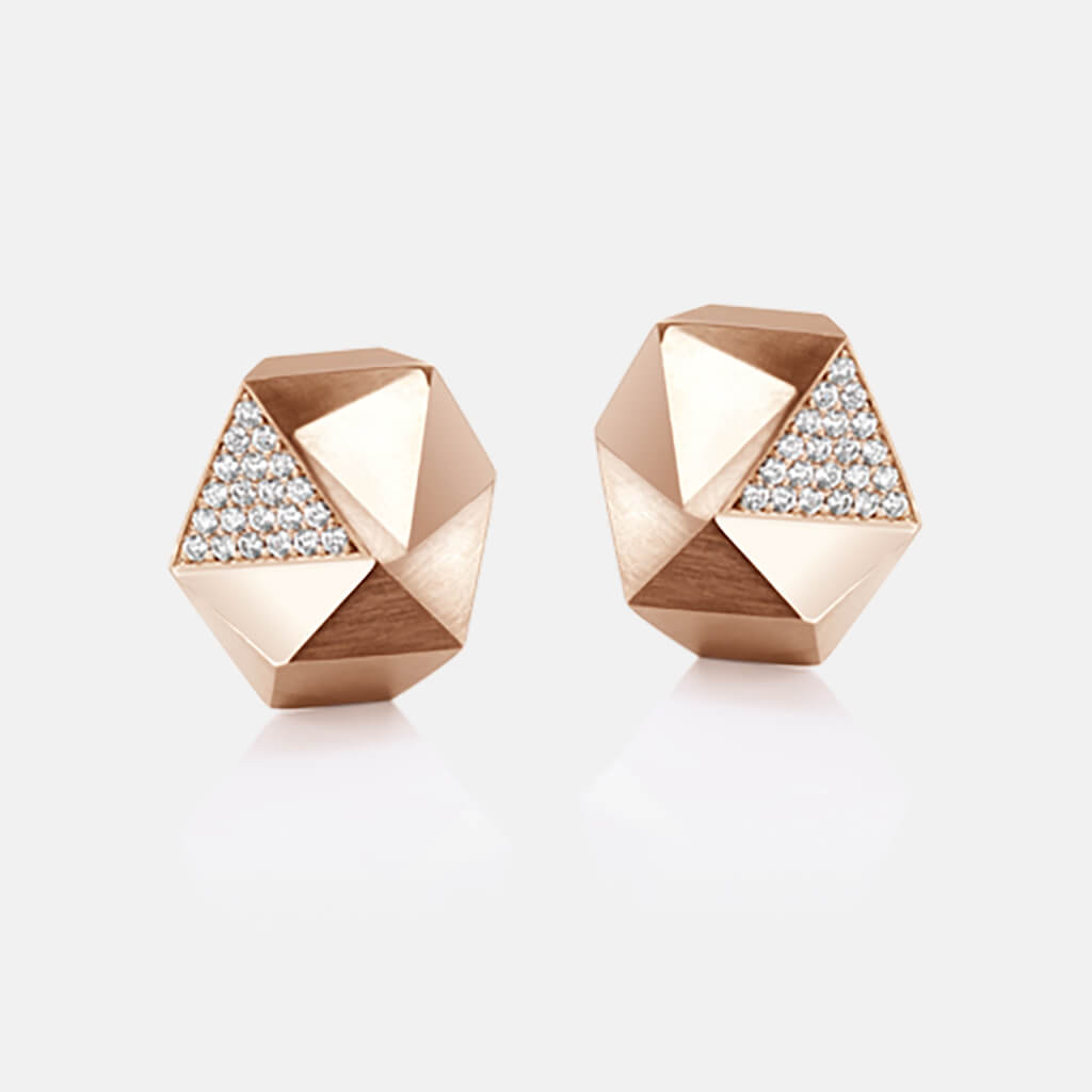 Tectone | Ohrringe, Ohrstecker - 750 Roségold, Diamanten-Brillanten | ear-studs, earrings - 18kt rose gold, diamonds | SYNO-Schmuck.com