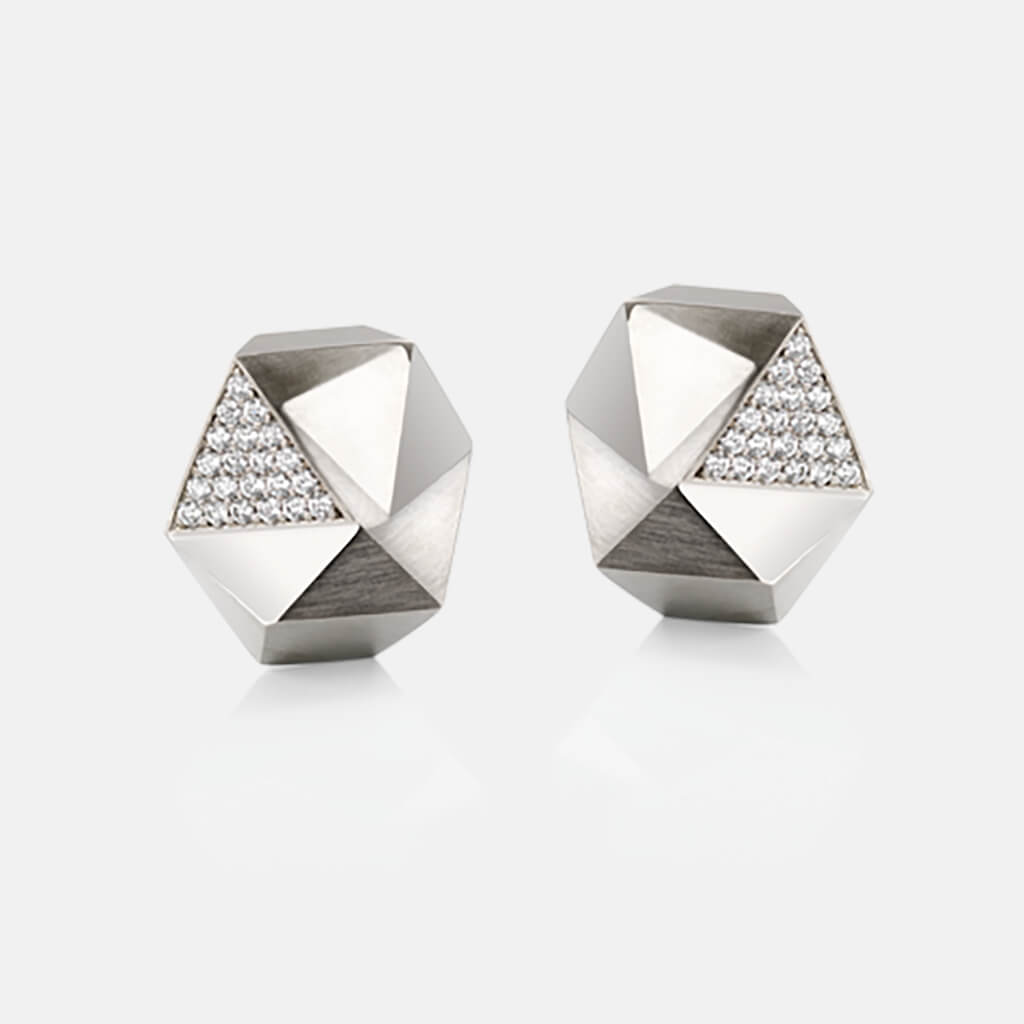 Tectone | Ohrringe, Ohrstecker - 950 Platin, Diamanten-Brillanten | ear-studs, earrings - platinum, diamonds | SYNO-Schmuck.com