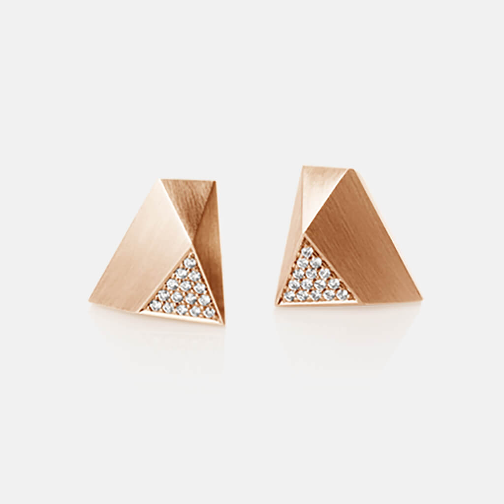 Ufo | Ohrringe, Ohrstecker - 750 Roségold, Diamanten-Brillanten | ear-studs, earrings - 18kt rose gold, diamonds | SYNO-Schmuck.com
