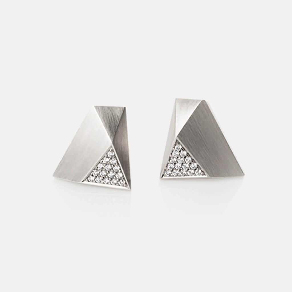 Pyramid Stud Earring Silver
